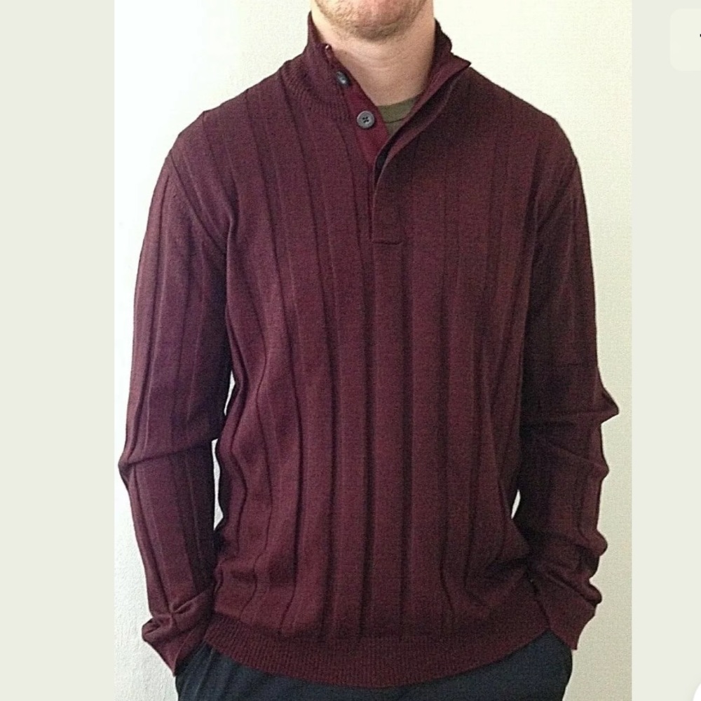 Alfani Burgundy Mock Turtleneck Sweater
